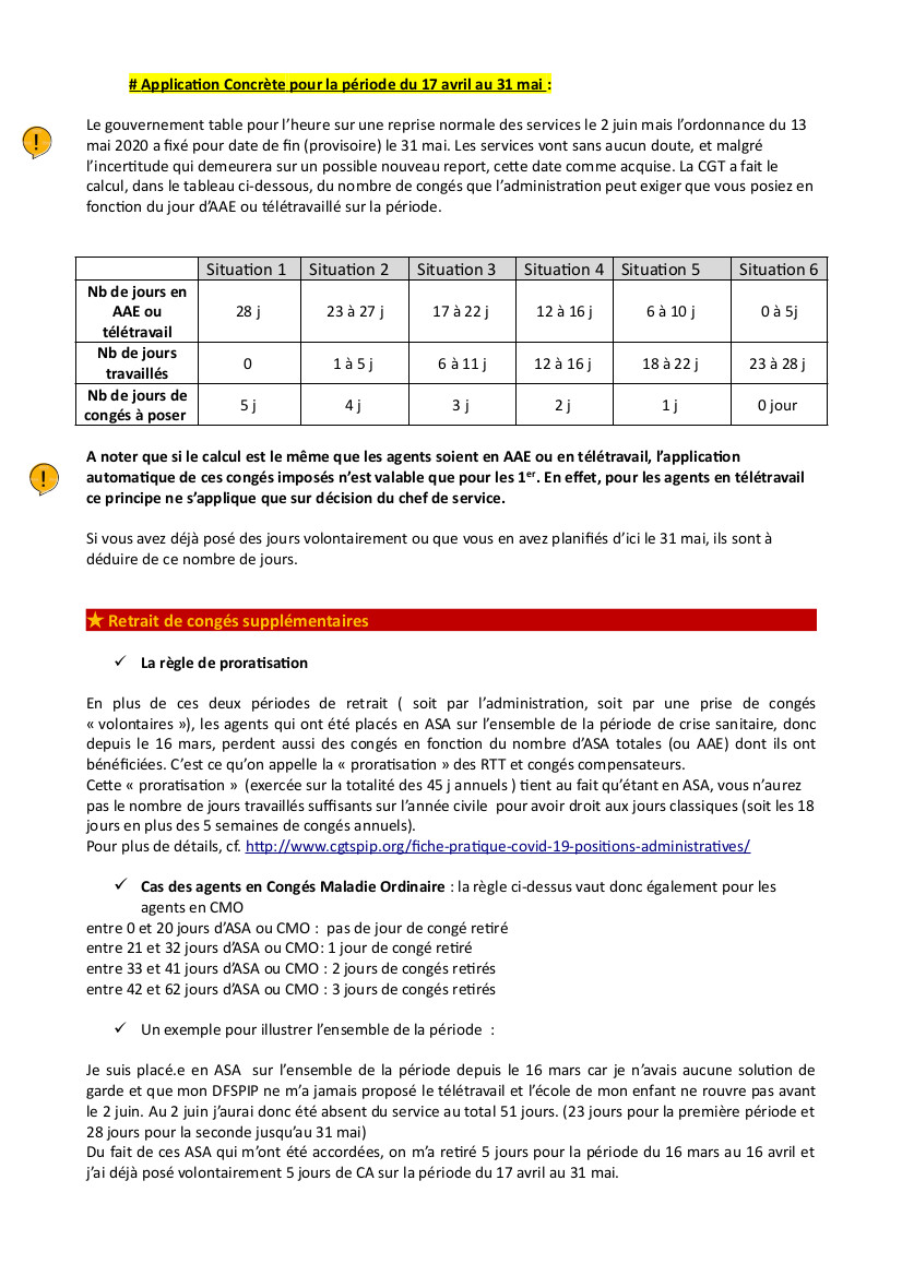 Rachat De Rtt Fonction Publique Retrait RTT et dépôt de congés annuels suite ordonnance 15 avril et 13