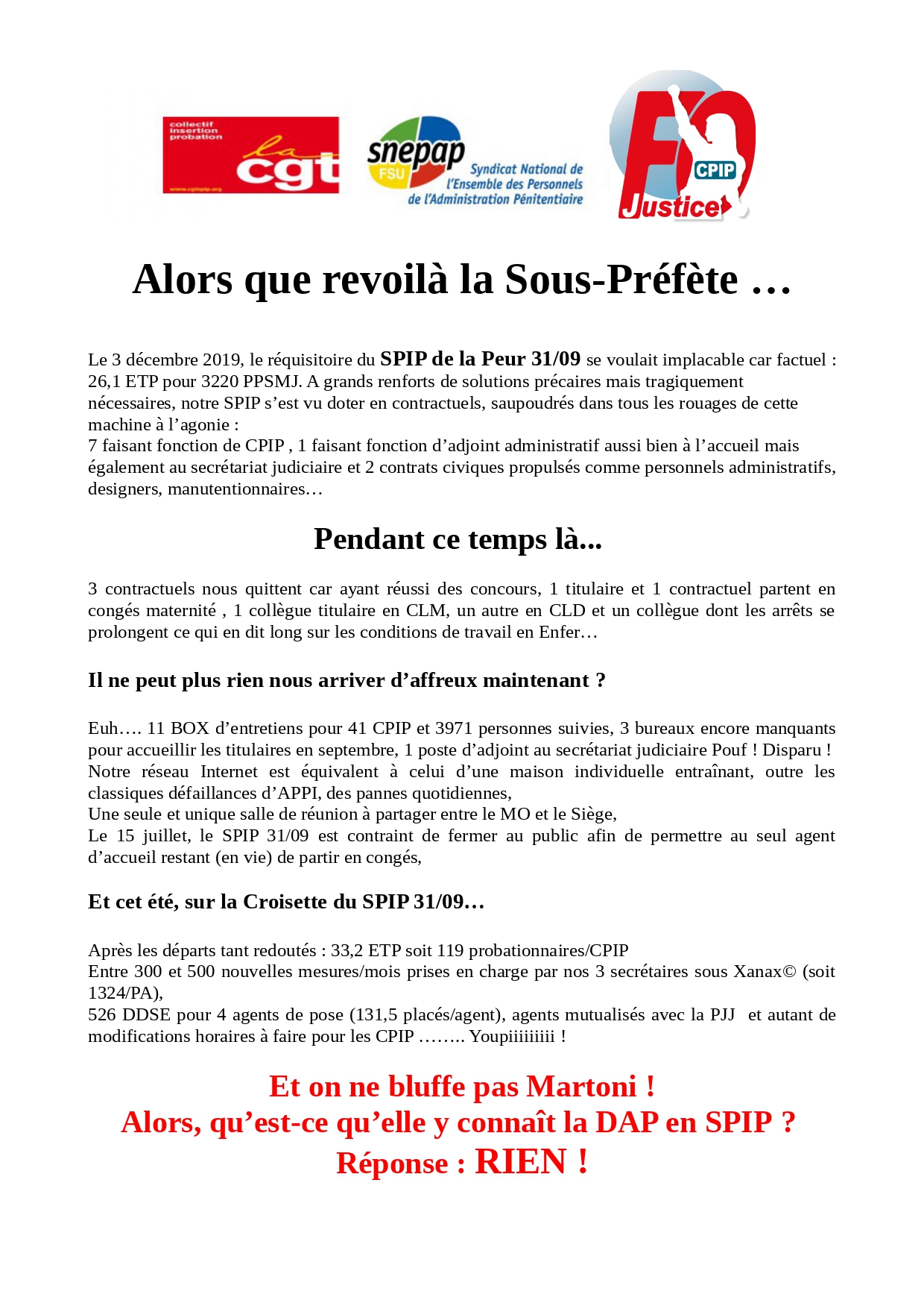 Alors Que Revoila La Sous Prefete